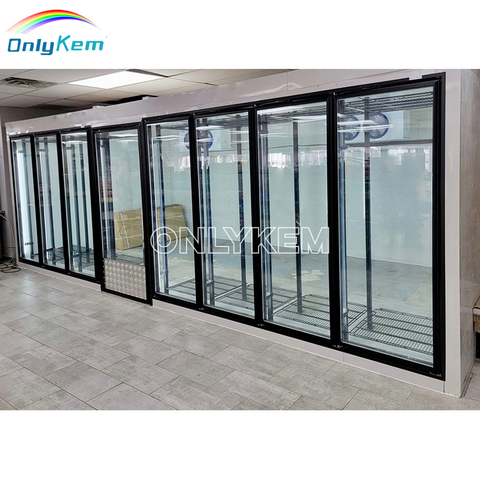 Glass Door Walk in Cooler for Supermarket in USA